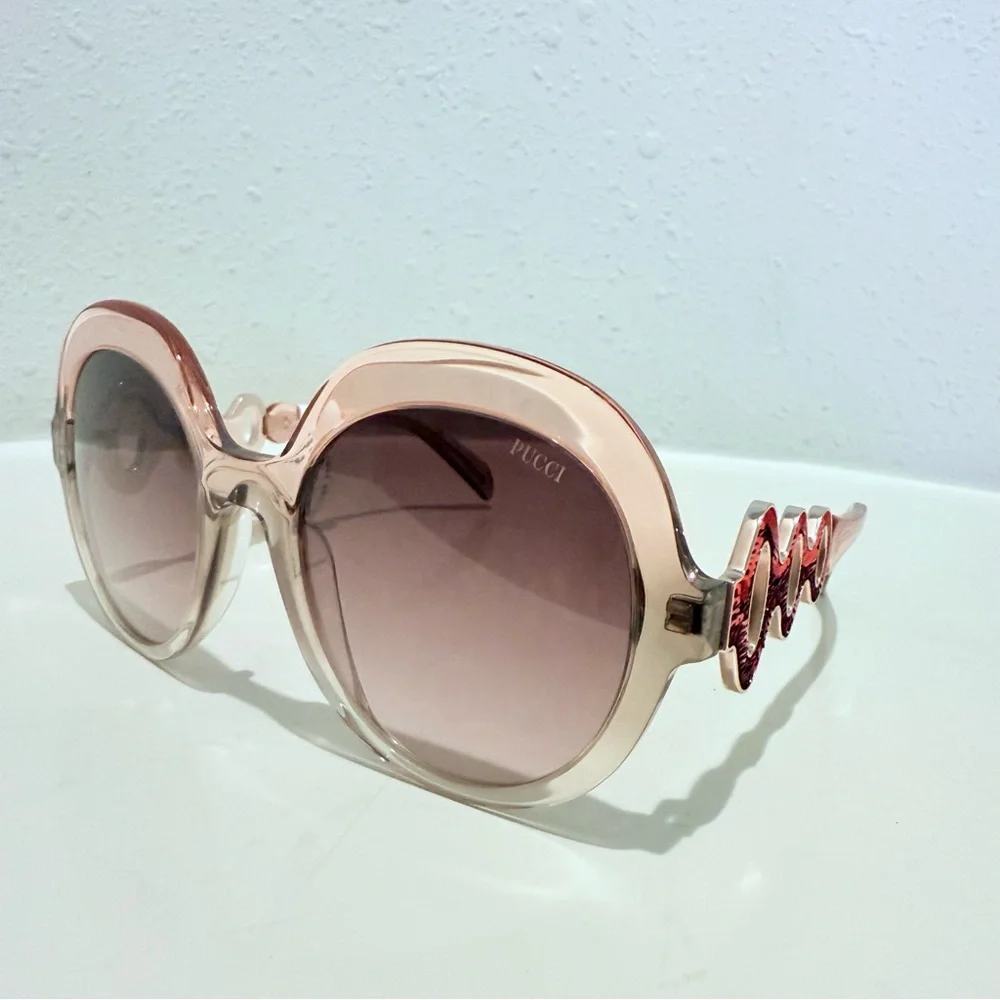 Pucci Emilio Pucci 55 mm Women’s Round Orange Sunglasses NWT